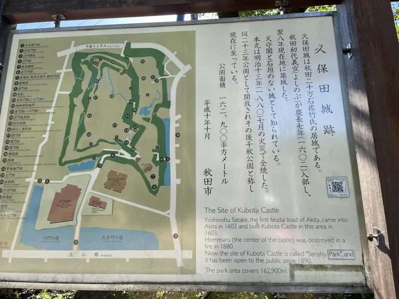 久保田城跡案内板
