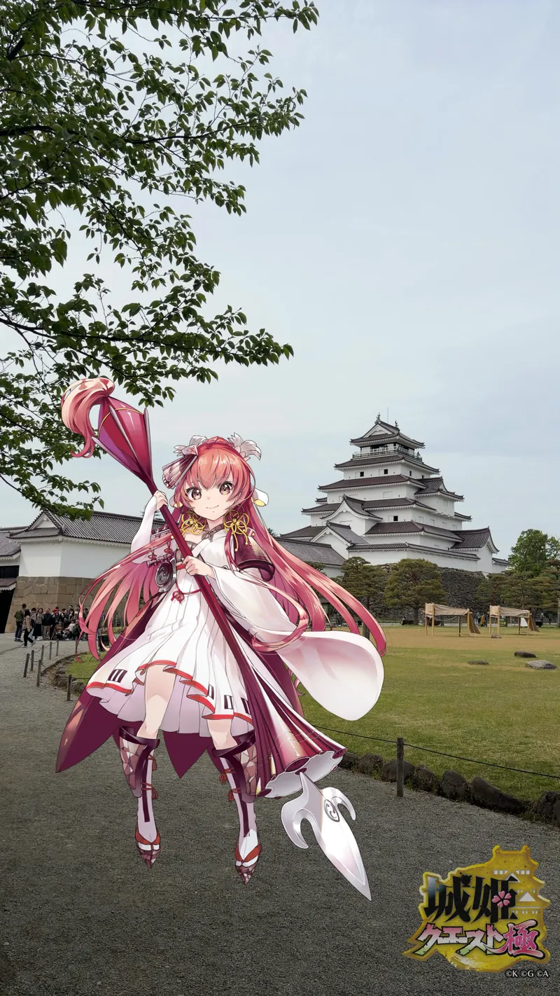 城姫カメラ・会津若松城にて・会津若松城[幼少]縦画像